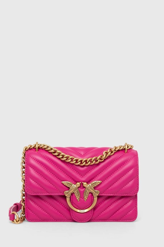 Kožená kabelka Pinko přírodní kůže růžová 100074.A0GK