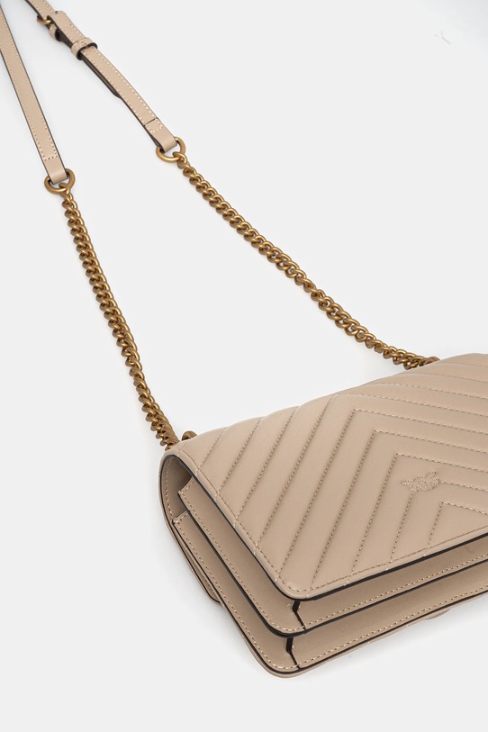 Usnjena torbica Pinko bež 100074.A0GK