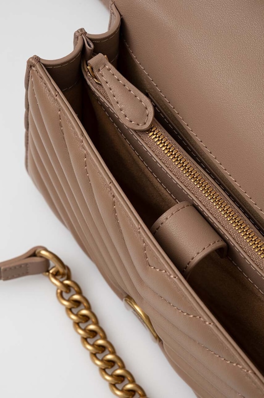 Δερμάτινη τσάντα Pinko 100074.A0GK μπεζ