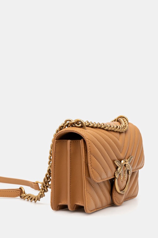 Kožená kabelka Pinko 100074.A0GK hnědá AA00