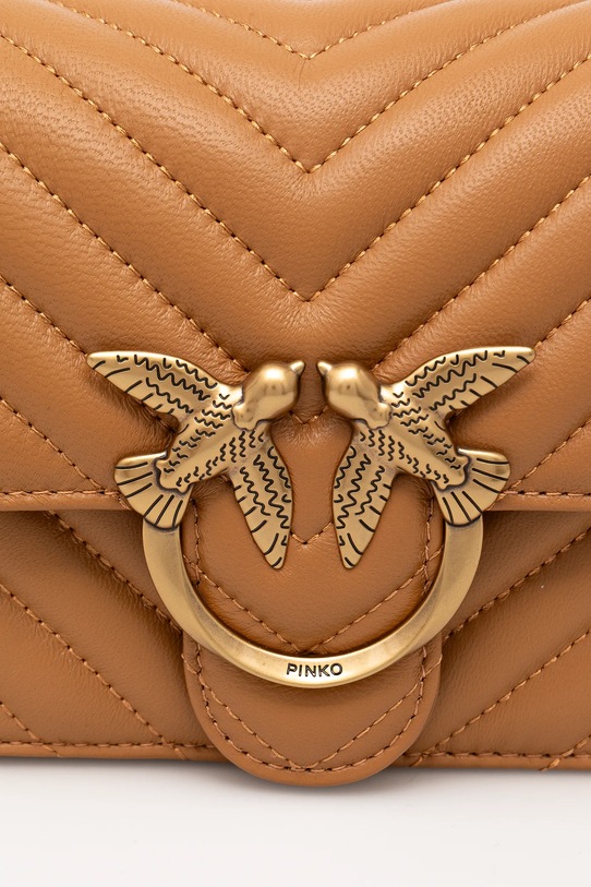 Kožená kabelka Pinko hnědá 100074.A0GK