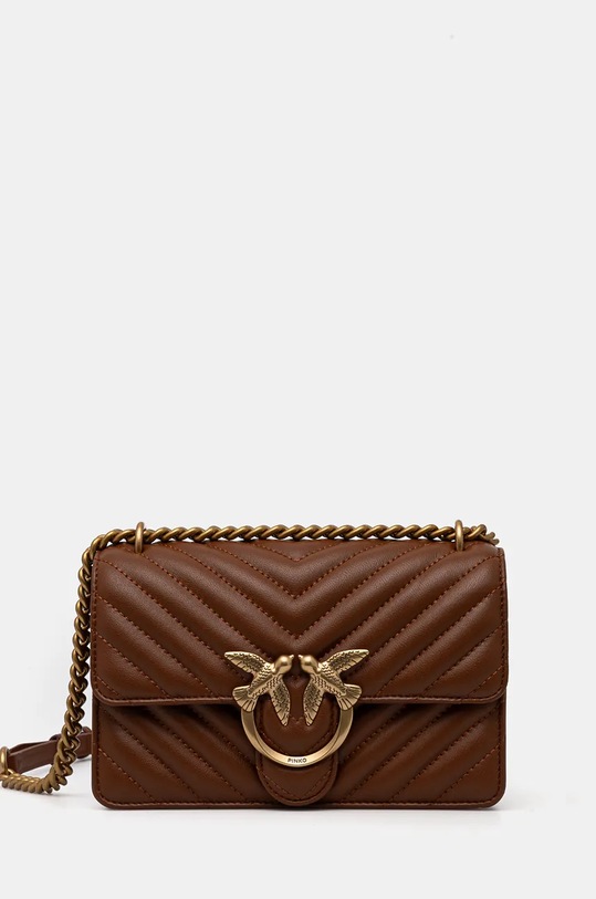 Pinko poșetă de piele maro 100074.A0GK