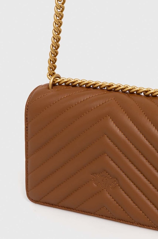 Kožená kabelka Pinko hnedá 100074.A0GK