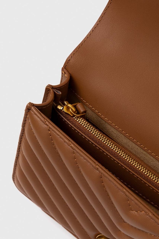 Kožená kabelka Pinko 100074.A0GK hnedá