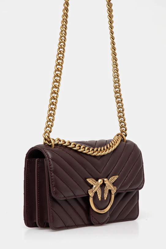 Kožená kabelka Pinko 100074.A0GK hnědá AA00