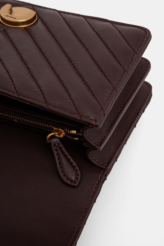 Kožená kabelka Pinko 100074.A0GK hnědá