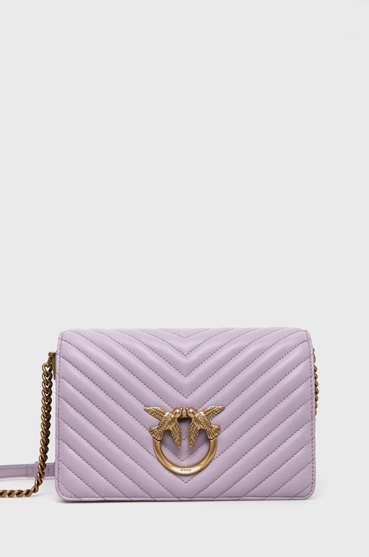 Pinko torebka skórzana skóra licowa fioletowy 100063.A0GK