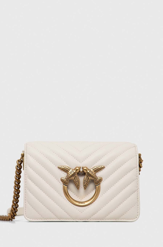 Кожаная сумочка Pinko аппликация белый 100067.A0GK