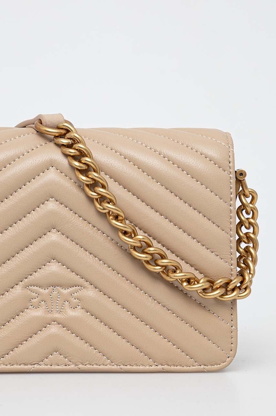 Accesorii Pinko poseta de piele 100067.A0GK bej