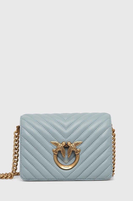 Pinko torebka skórzana nie mieści A4 niebieski 100067.A0GK