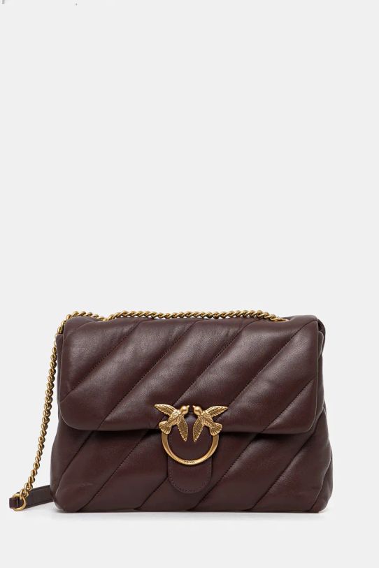 Pinko torebka skórzana skóra licowa fioletowy 100037.A0F2