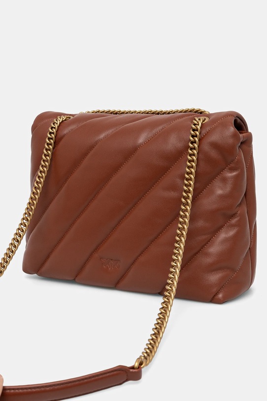 Accesorii Pinko poseta de piele 100037.A0F2 maro