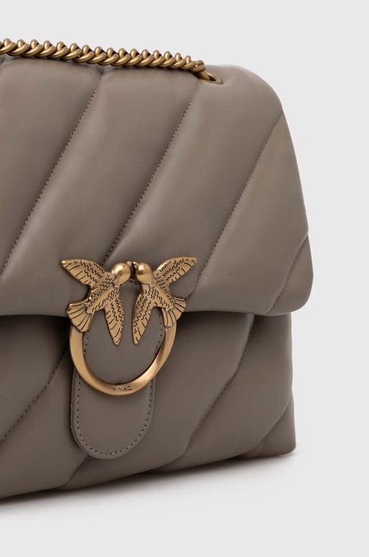 Accesorii Pinko poseta de piele 100037.A0F2 gri