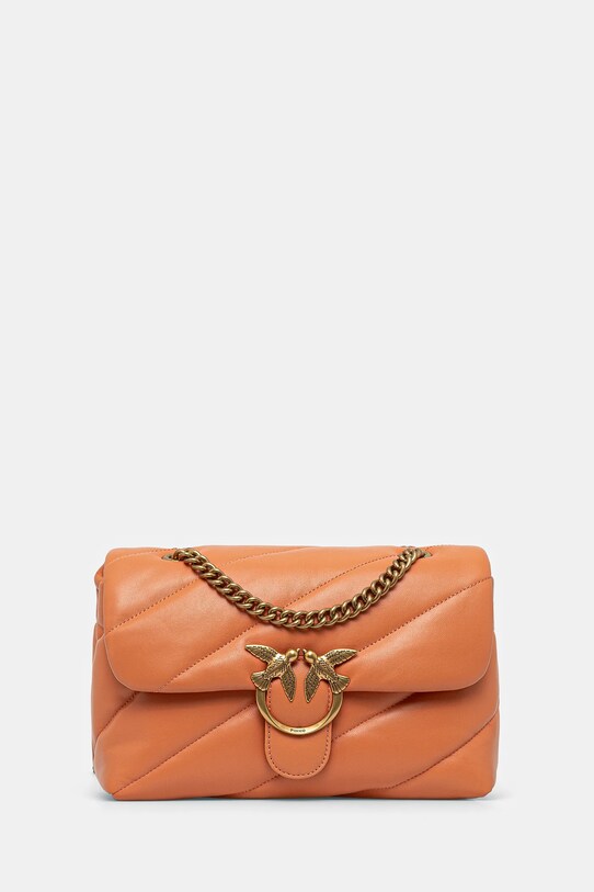 Кожаная сумочка Pinko аппликация оранжевый 100038.A0F2