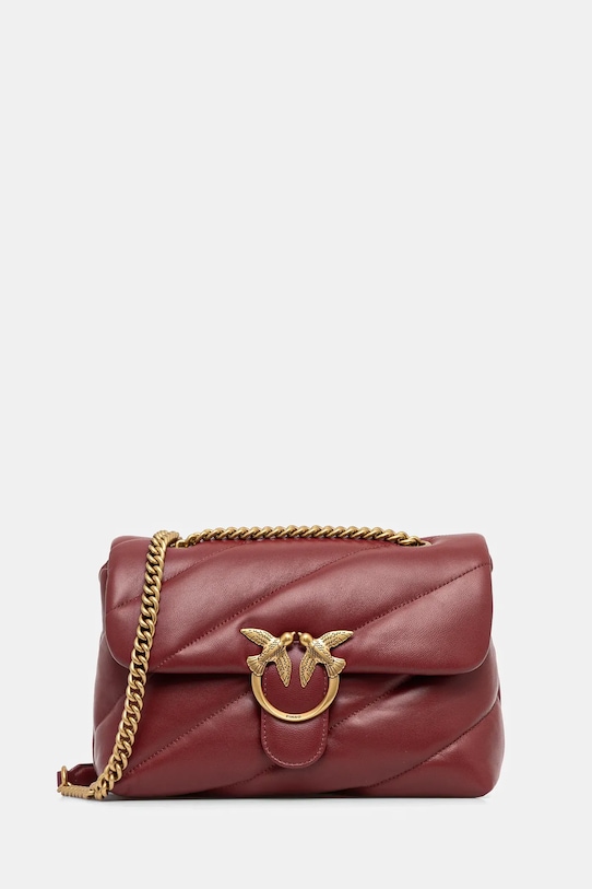 Kožená kabelka Pinko usňová koža burgundské 100038.A0F2