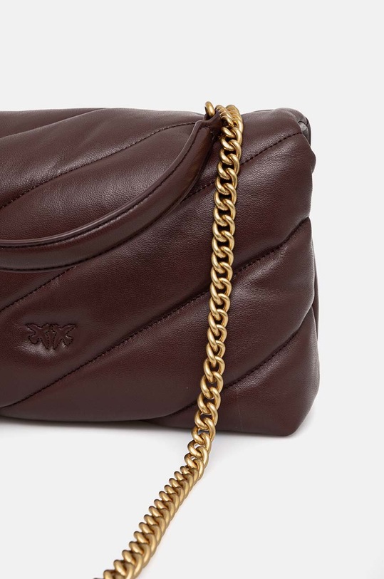 Kožená kabelka Pinko hnedá 100038.A0F2