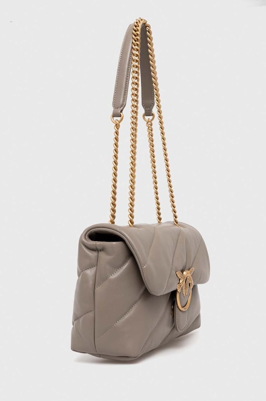 Kožená kabelka Pinko 100038.A0F2 sivá AA00