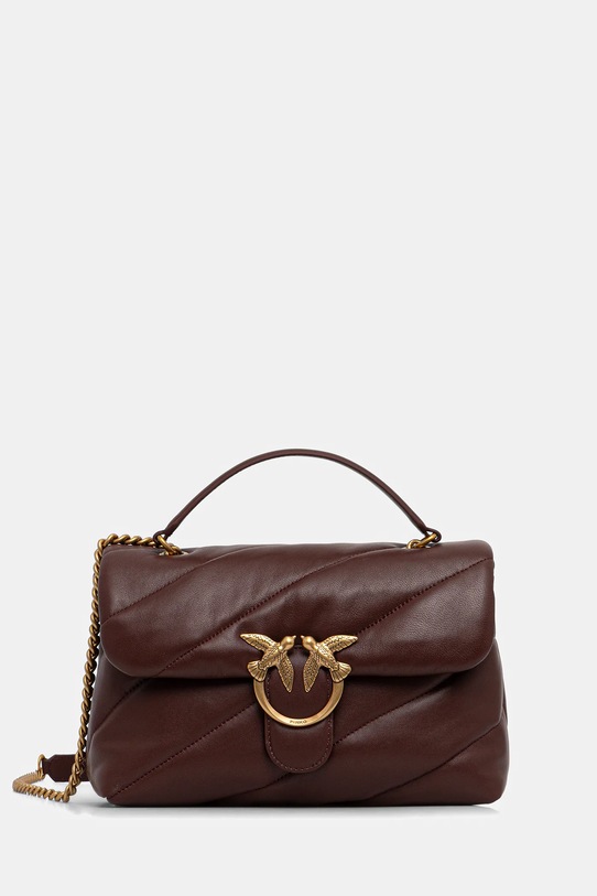 Δερμάτινη τσάντα Pinko λείο δέρμα μπορντό 100038.A0F2