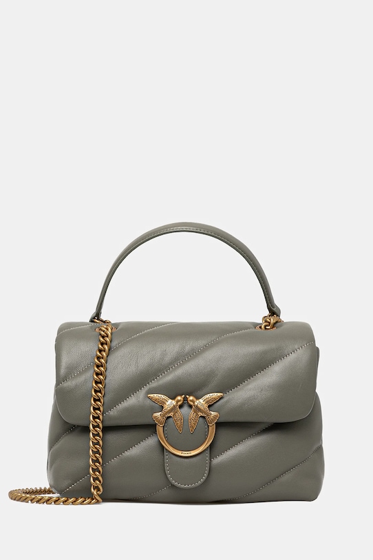 Δερμάτινη τσάντα Pinko λείο δέρμα πράσινο 100038.A0F2