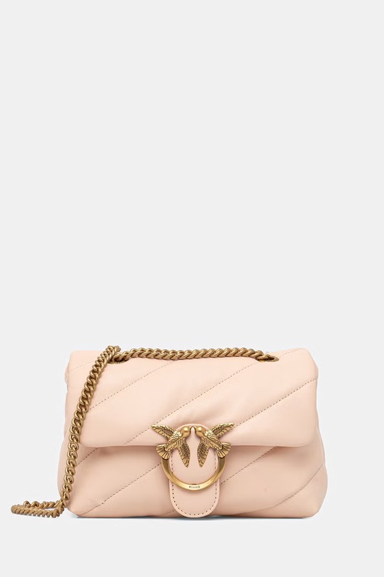 Pinko poșetă de piele uni roz 100039.A0F2