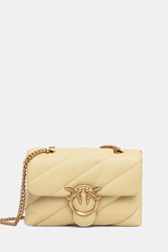 Pinko torebka skórzana skóra licowa żółty 100039.A0F2