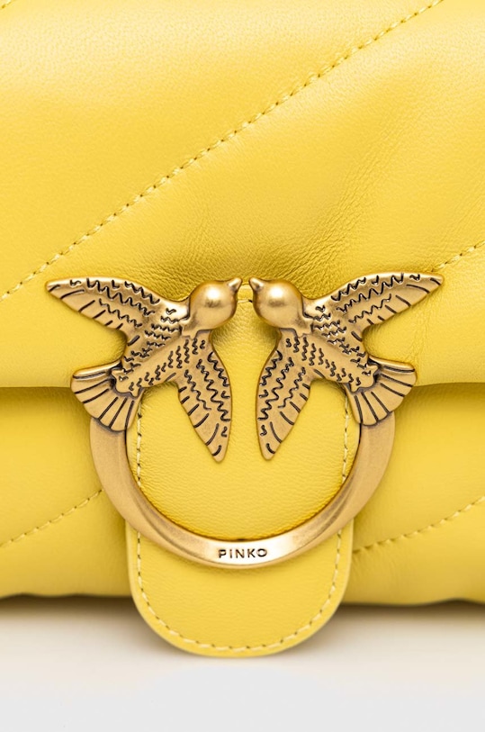 Accesorii Pinko poșetă de piele 100039.A0F2 galben