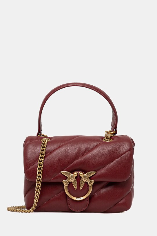 Pinko torebka skórzana skóra licowa bordowy 100039.A0F2