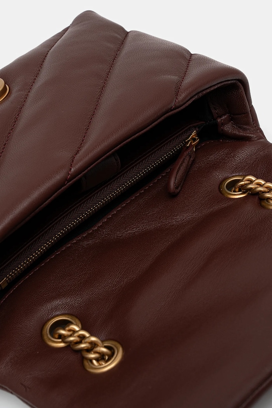 Pinko torebka skórzana 100039.A0F2 bordowy