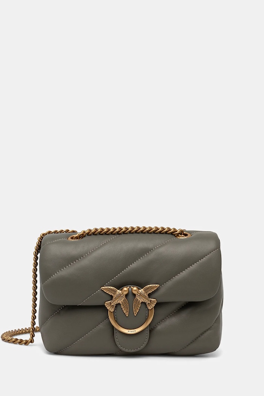 Pinko torebka skórzana skóra licowa zielony 100039.A0F2