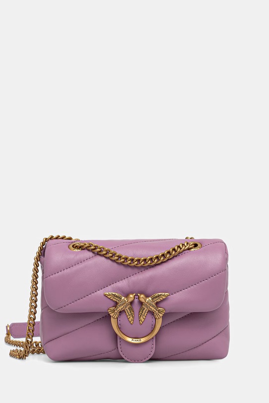 Pinko torebka skórzana skóra licowa fioletowy 100040.A0F2