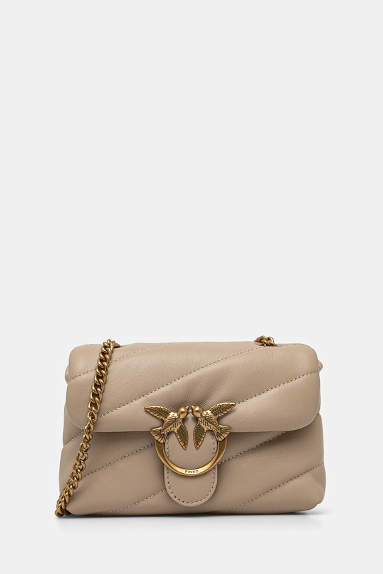 Шкіряна сумочка Pinko лицьова шкіра бежевий 100040.A0F2