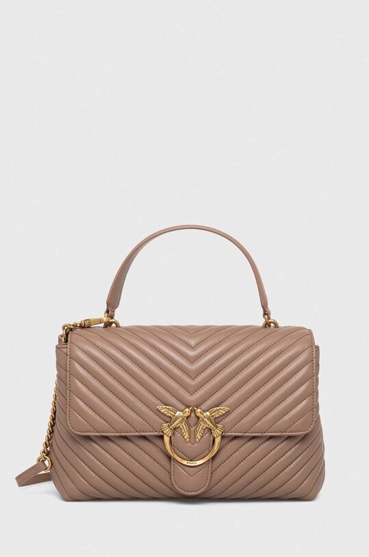 Pinko torebka skórzana skóra licowa brązowy 100042.A0GK