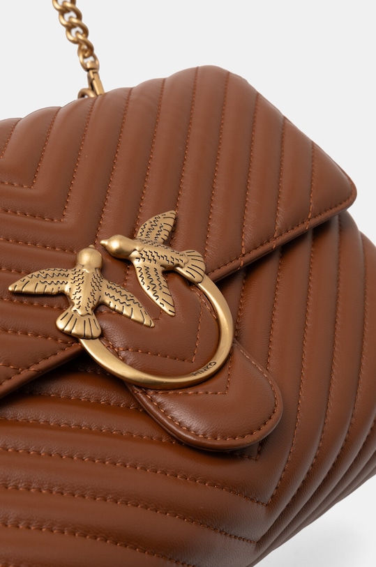 Accesorii Pinko poseta de piele 100042.A0GK maro