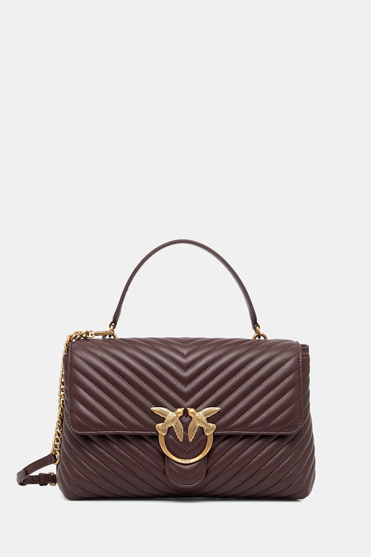 Шкіряна сумочка Pinko лицьова шкіра коричневий 100042.A0GK