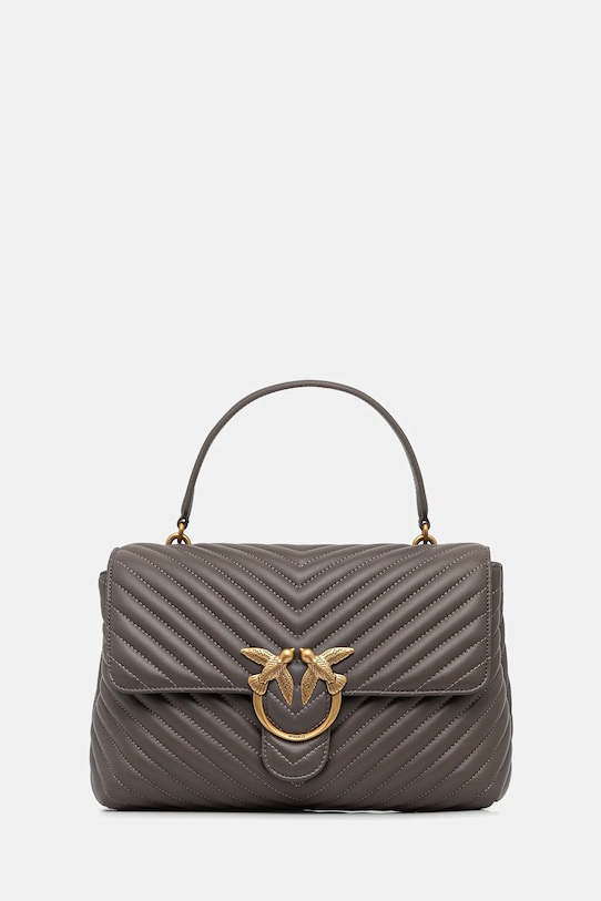 Pinko geantă de piele uni gri 100042.A0GK