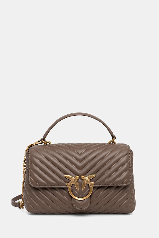 Pinko torebka skórzana skóra licowa beżowy 100043.A0GK