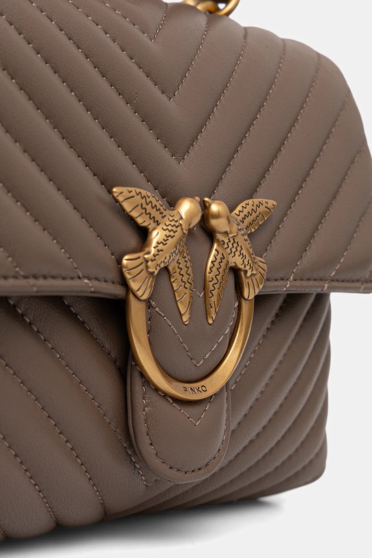 Pinko torebka skórzana beżowy 100043.A0GK