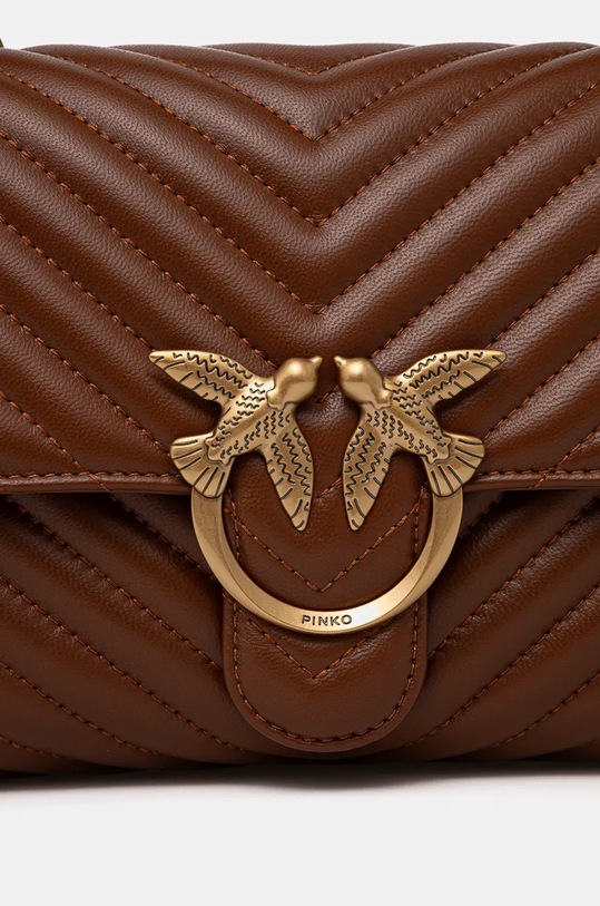 Pinko poșetă de piele maro 100043.A0GK