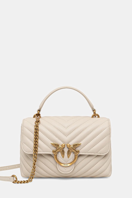 Pinko torebka skórzana skóra licowa beżowy 100044.A0GK
