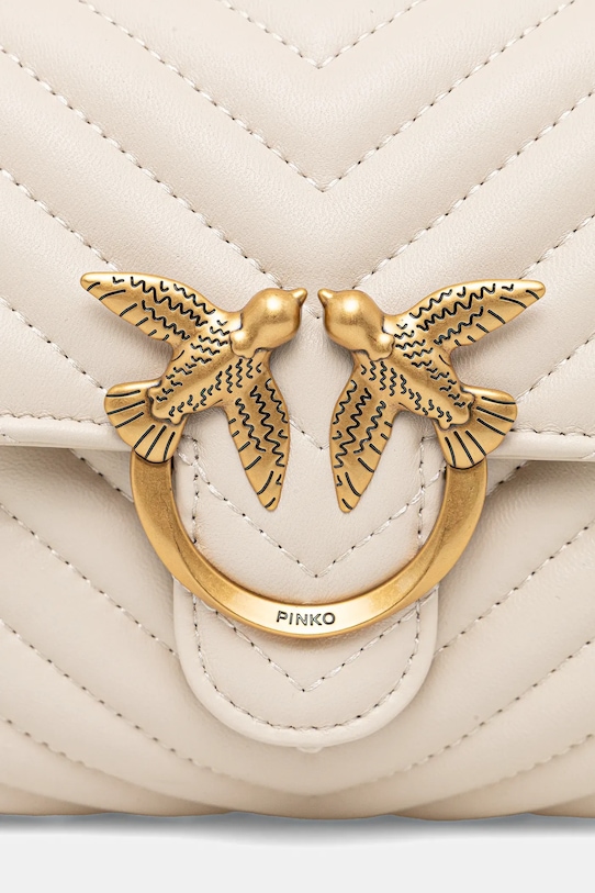 Pinko torebka skórzana beżowy 100044.A0GK