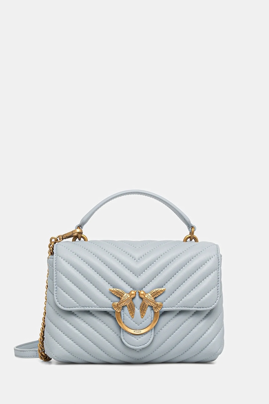 Pinko torebka skórzana skóra licowa niebieski 100044.A0GK