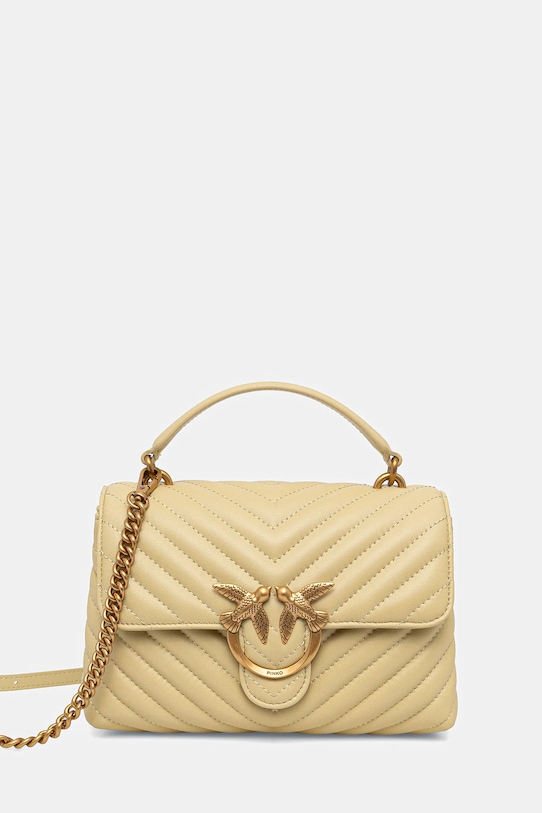 Pinko torebka skórzana skóra licowa żółty 100044.A0GK