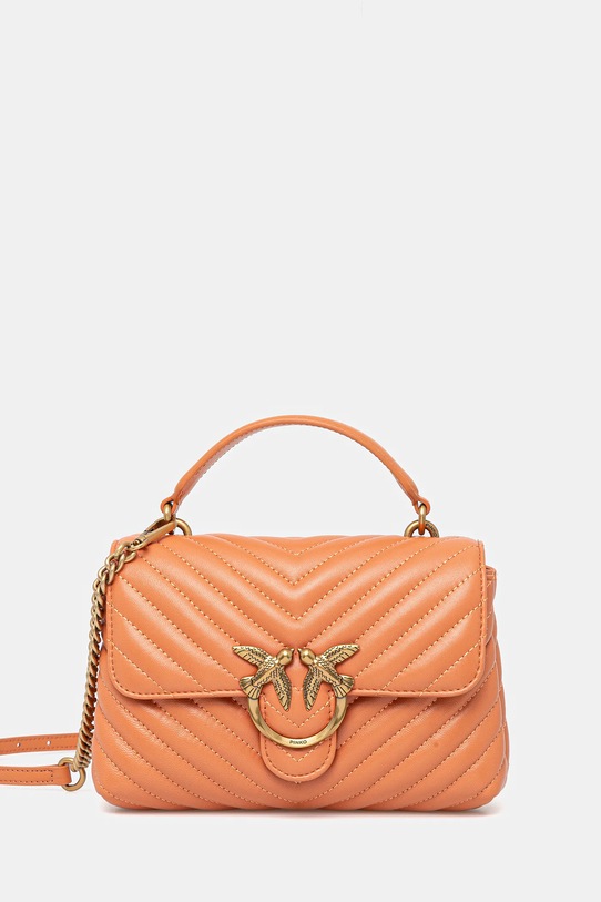 Kožená kabelka Pinko oranžová 100044.A0GK