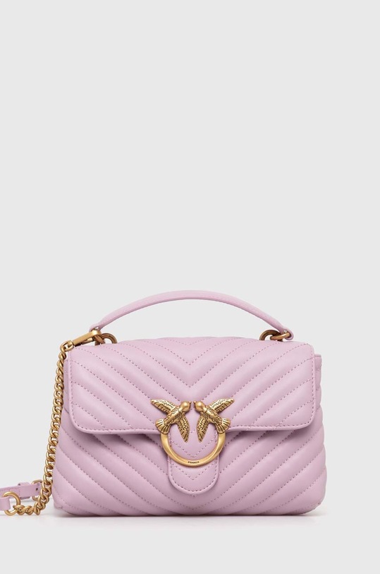 Pinko torebka skórzana skóra licowa różowy 100044.A0GK