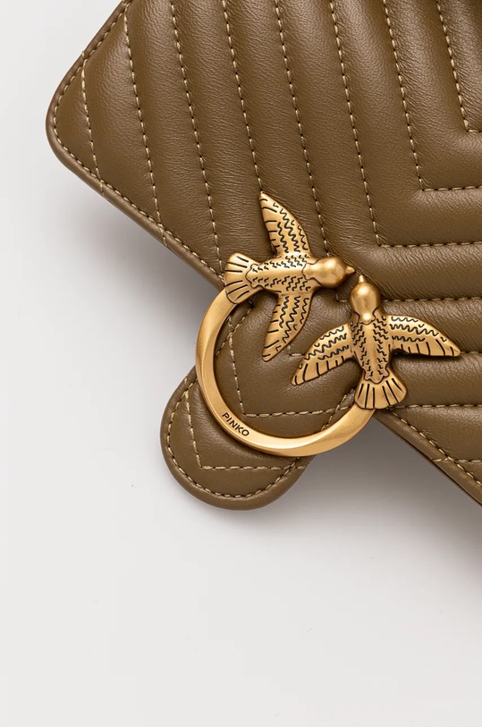 Kožená kabelka Pinko zelená 100044.A0GK