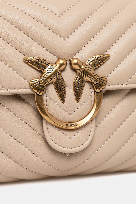 Pinko torebka skórzana beżowy 100044.A0GK