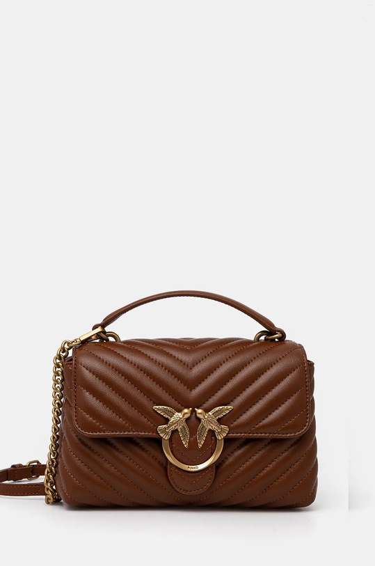 Kožená kabelka Pinko hnedá 100044.A0GK