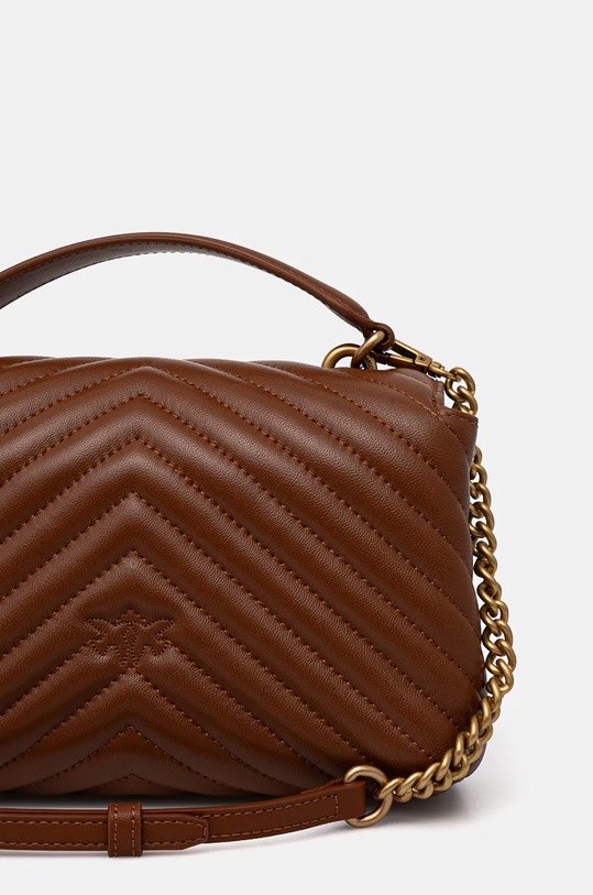 Doplnky Kožená kabelka Pinko 100044.A0GK hnedá
