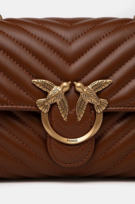 Kožená kabelka Pinko hnedá 100044.A0GK