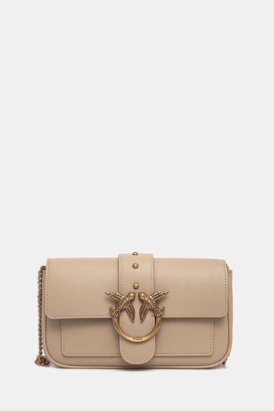Kožená kabelka Pinko usňová koža béžová 100061.A0F1